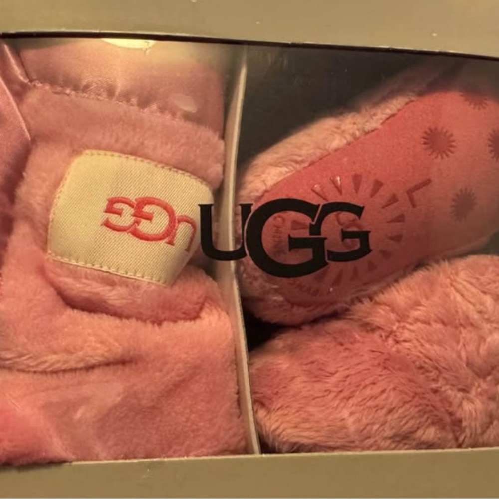 UGG Pink Fuzzy Slippers